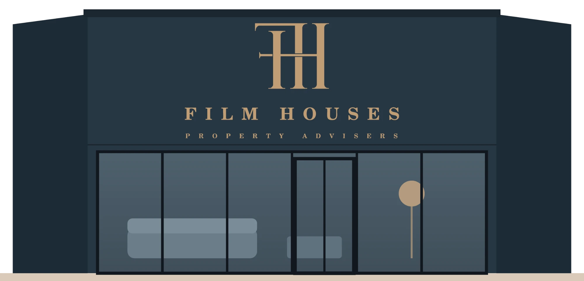 Fachada de la oficina de Film Houses en Portals Nous