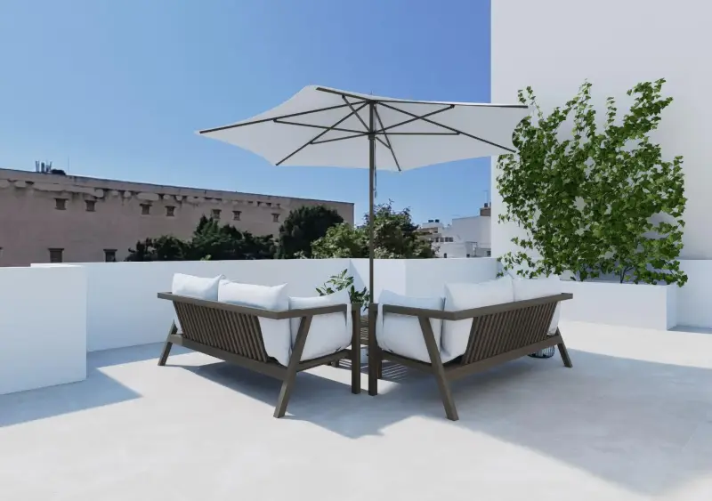 Neubau-Penthouse mit großzügigen Außenbereichen und Garage in Plaza de Toros zu verkaufen
